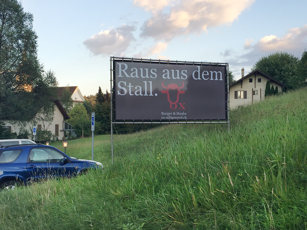 Restaurant OX Werbetafel