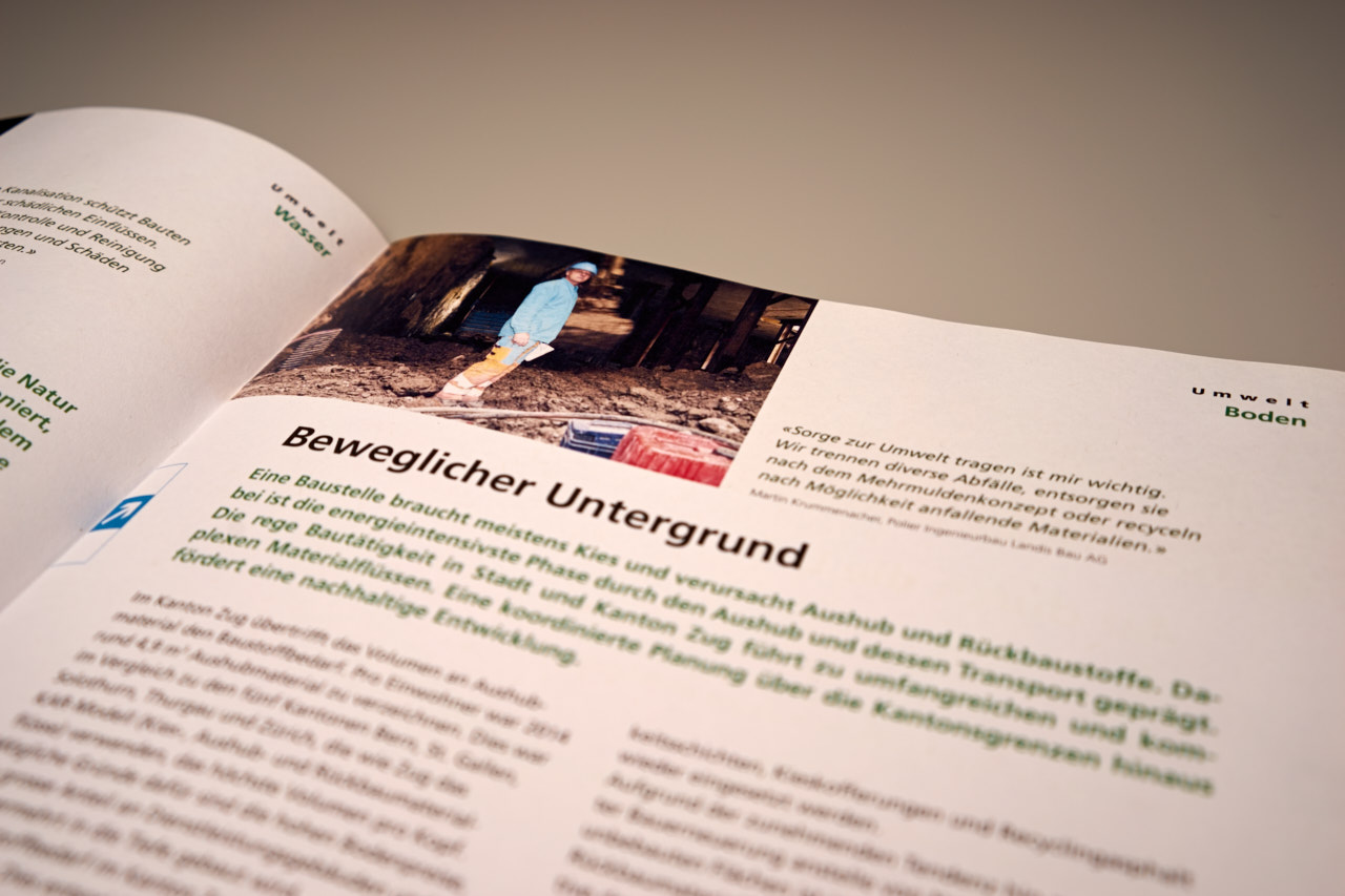 Stadt Zug Nachhaltigkeitsbericht fotografie