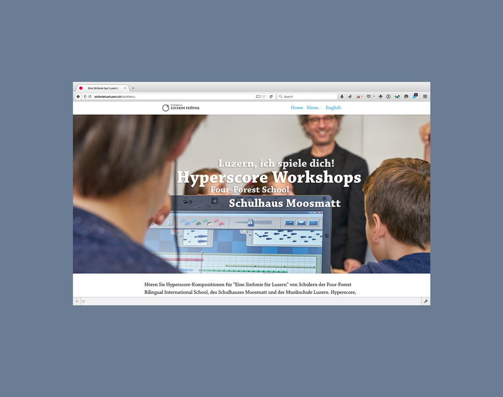 Website Sinfonie für Luzern